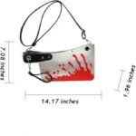 SDDFFSC Reative Prank Knife Shoulder Bag, Japanese Cartoon Gothic Horror Crossbody Bag, Bloody Axe Chopper Clutch Purse - Image 6