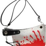 SDDFFSC Reative Prank Knife Shoulder Bag, Japanese Cartoon Gothic Horror Crossbody Bag, Bloody Axe Chopper Clutch Purse