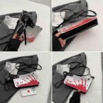 SDDFFSC Reative Prank Knife Shoulder Bag, Japanese Cartoon Gothic Horror Crossbody Bag, Bloody Axe Chopper Clutch Purse - Image 4