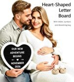SDDFFS Pregnancy Announcement Props Set, Letter Board, Baby Bodysuit, Booties, Sonogram Frame, Pregnancy Test Box, Wood Blocks, Wooden Sign & Plush Bear for Gender Reveal Coming Soon Baby Announcement Kit - Image 3