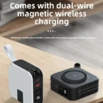 2025 New 10000Mah Multifunctional Magnetic Wireless Power Bank 22.5W Fast Charging AC Wall Plug-in 5-in-1 Mobile Power Supply