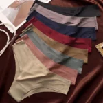 4PCS/Set Seamless Brazilian Panties Women's Sexy Lingerie Cool Ice Silk Low Waist Briefs Soft Solid Ultra-thin Bikini Underwear - Image 22