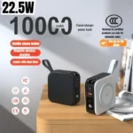 2025 New 10000Mah Multifunctional Magnetic Wireless Power Bank 22.5W Fast Charging AC Wall Plug-in 5-in-1 Mobile Power Supply - Image 2