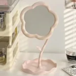 Cute Flower Design Desktop Mirror Creative Bedroom Home Decor Gift High Aesthetic Value Gao Yan Style Vanity Decorative Mirror - Image 7
