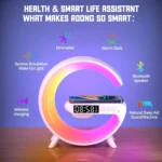Wireless Charger Stand Pad RGB G Light Alarm Clock Speaker For iPhone 16 15 14 13 Samsung Xiaomi Mini Fast Charging Dock Station - Image 3