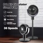 iFan Powerful 36 Speed DC Air Circulator Fan, Stand Fan with Oscillation & remote control, Quiet Operation (IF7456) - Image 2